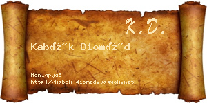 Kabók Dioméd névjegykártya